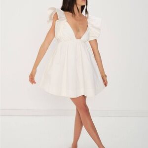 printed dress mini Ivory Floral Bow Back Mini Dress - All Dresses main image 0